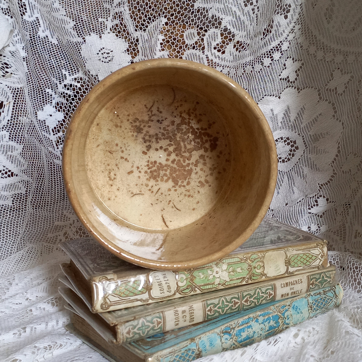Antique Ironstone Pot With Time-Worn Finish