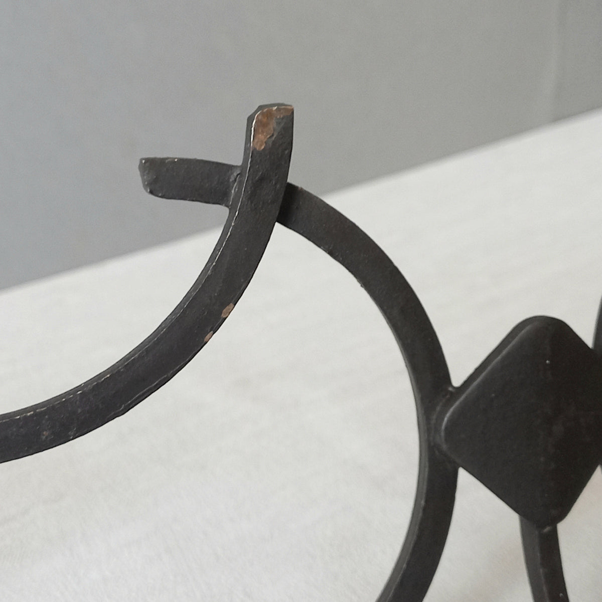 An original French vintage mid-century 'atomic' coat rack, a rare find these days and a wonderful piece of practical home decor. The black frame-work that holds the coloured pegs/balls is made from strong cast iron and there are two screw holes so that you can immediately fix the coat rack to your wall.