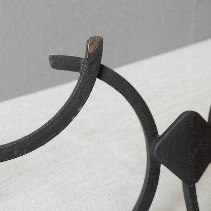 An original French vintage mid-century 'atomic' coat rack, a rare find these days and a wonderful piece of practical home decor. The black frame-work that holds the coloured pegs/balls is made from strong cast iron and there are two screw holes so that you can immediately fix the coat rack to your wall.