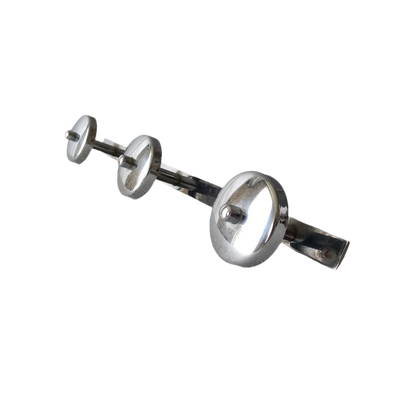 Vintage 3 peg metal coat rack with chrome finish, modernist hat rack