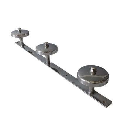 Vintage 3 peg metal coat rack with chrome finish, modernist hat rack