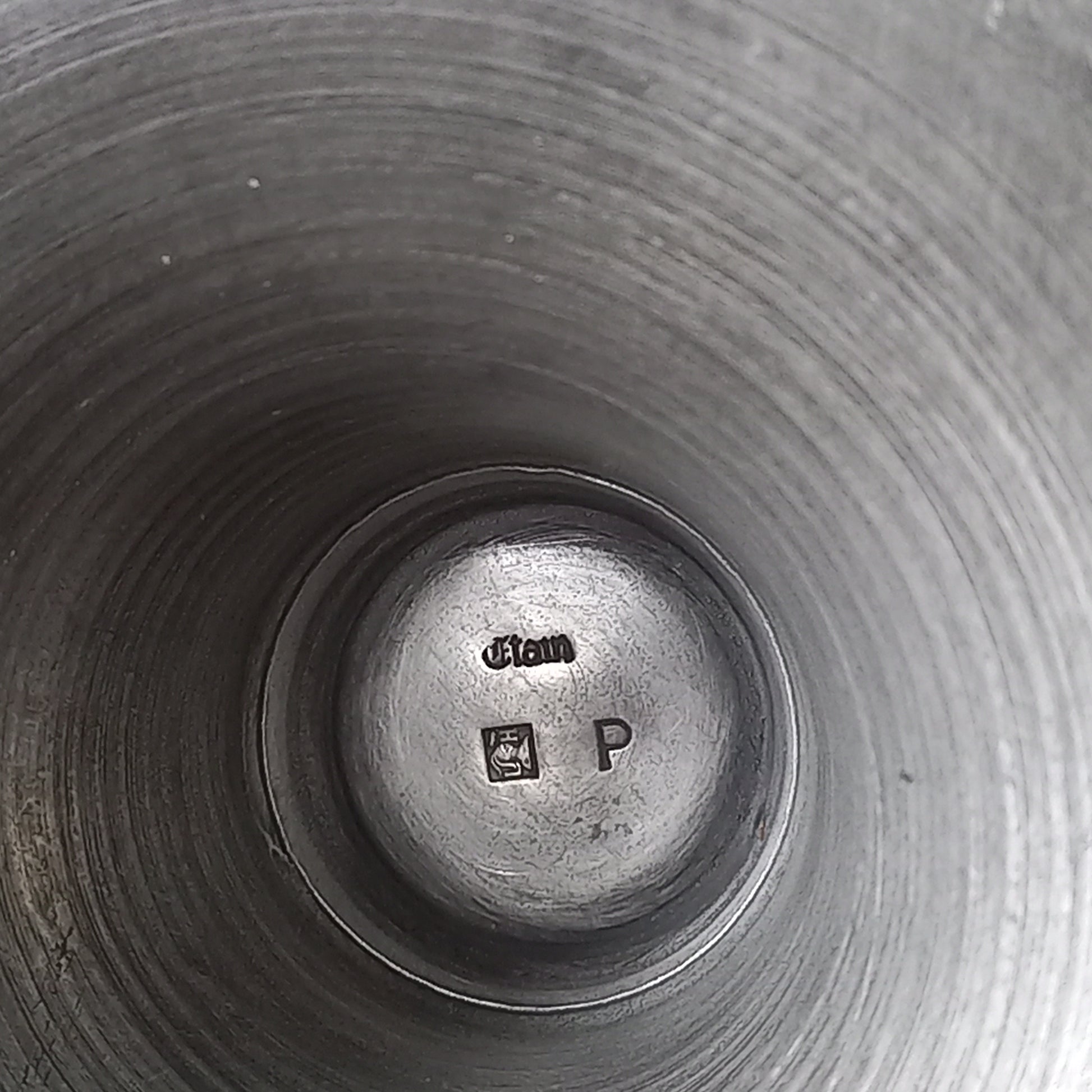 A handsome French vintage pewter candle holder / chamber stick that makes excellent home decor. This chamber stick is taller than similar ones we usually find. Underneath is marked with the manufacturer's stamp - a great looking piece!