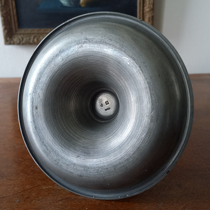 A handsome French vintage pewter candle holder / chamber stick that makes excellent home decor. This chamber stick is taller than similar ones we usually find. Underneath is marked with the manufacturer's stamp - a great looking piece!