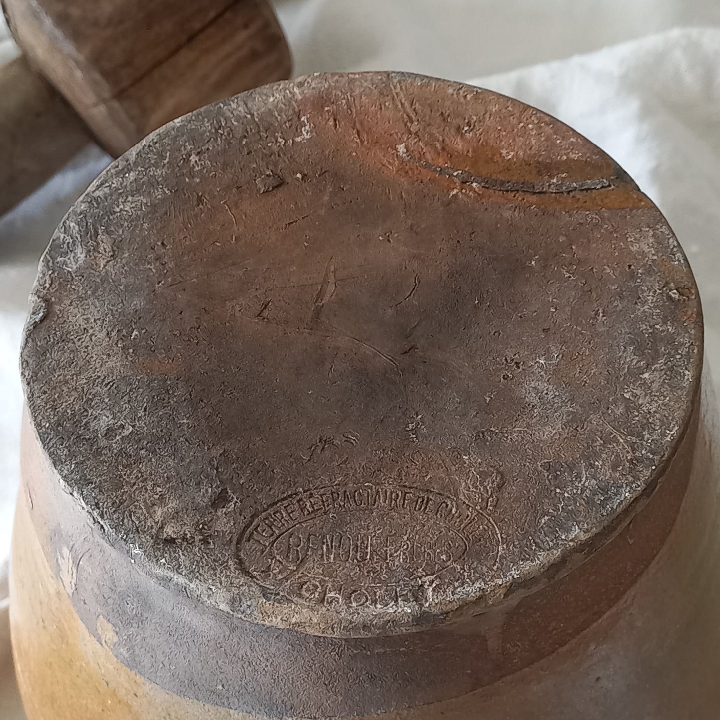 French Antique Pottery Stoneware Jug Pitcher