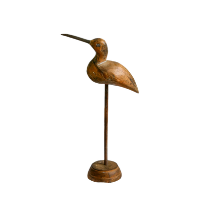 French vintage wooden bird, folk art, wooden sculpture