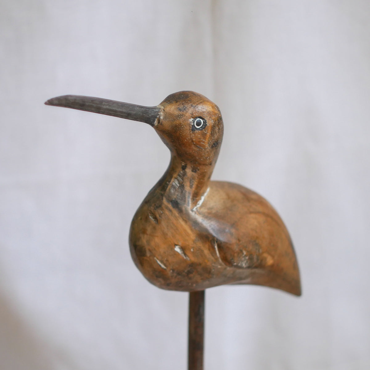 An attractive vintage wooden bird ornament, a piece of primitive folk art purchased here in France. This wonderful bird will make excellent decor in any interior and is also very cute!
