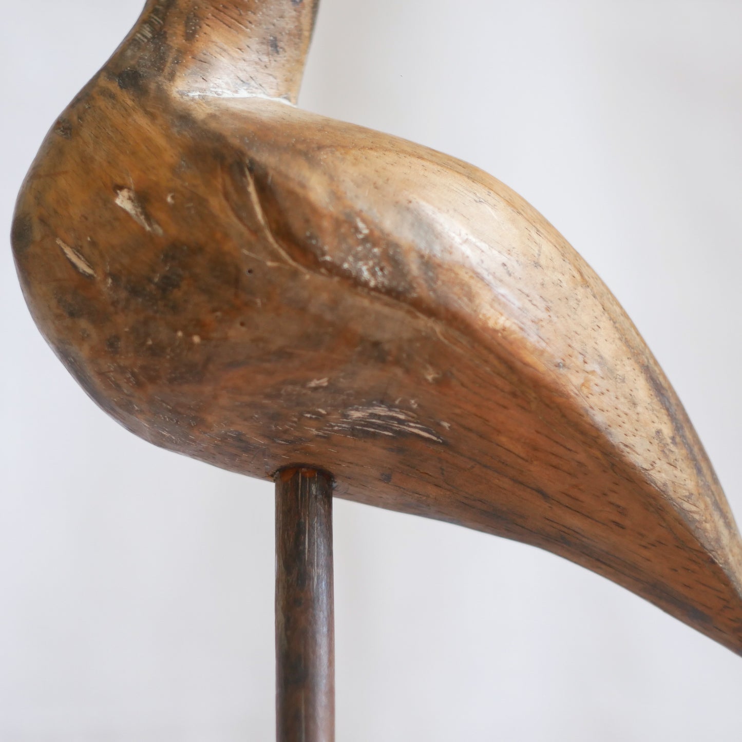 An attractive vintage wooden bird ornament, a piece of primitive folk art purchased here in France. This wonderful bird will make excellent decor in any interior and is also very cute!