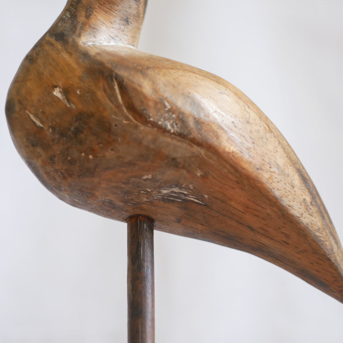 An attractive vintage wooden bird ornament, a piece of primitive folk art purchased here in France. This wonderful bird will make excellent decor in any interior and is also very cute!