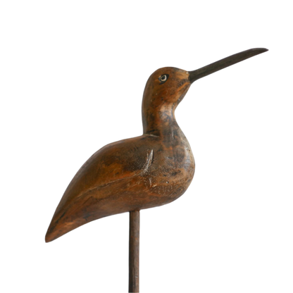 French vintage wooden bird, folk art, wooden sculpture