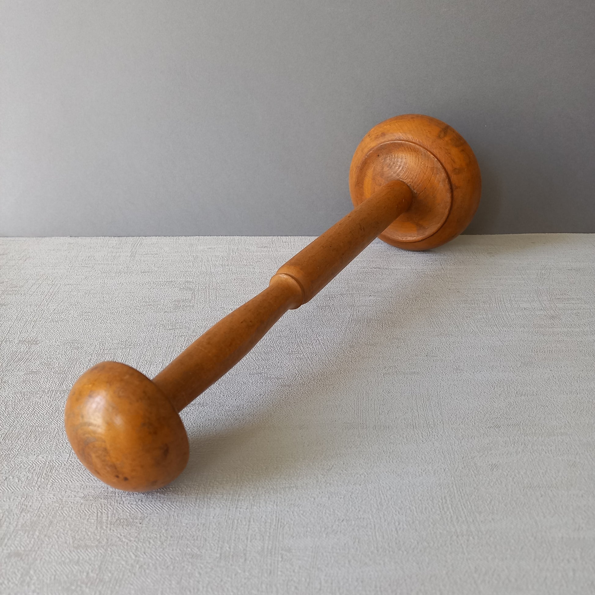 A sturdy French vintage wooden hat stand which will be great for displaying your hats, helmets, etc. In summary, a nice authentic French vintage piece from France.