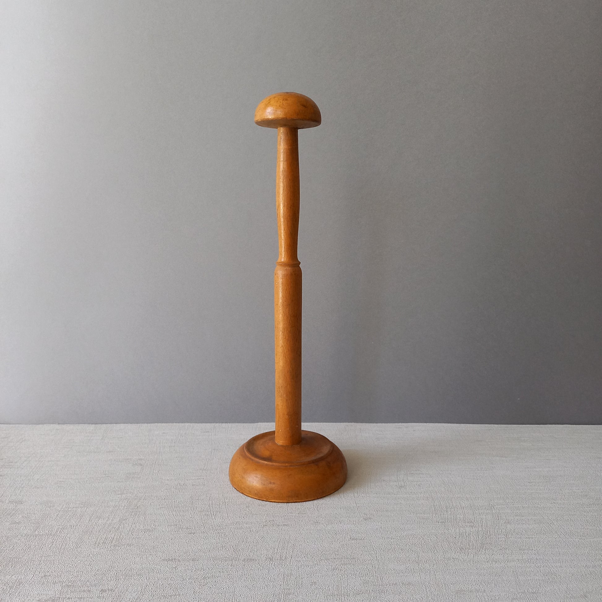 A sturdy French vintage wooden hat stand which will be great for displaying your hats, helmets, etc. In summary, a nice authentic French vintage piece from France.