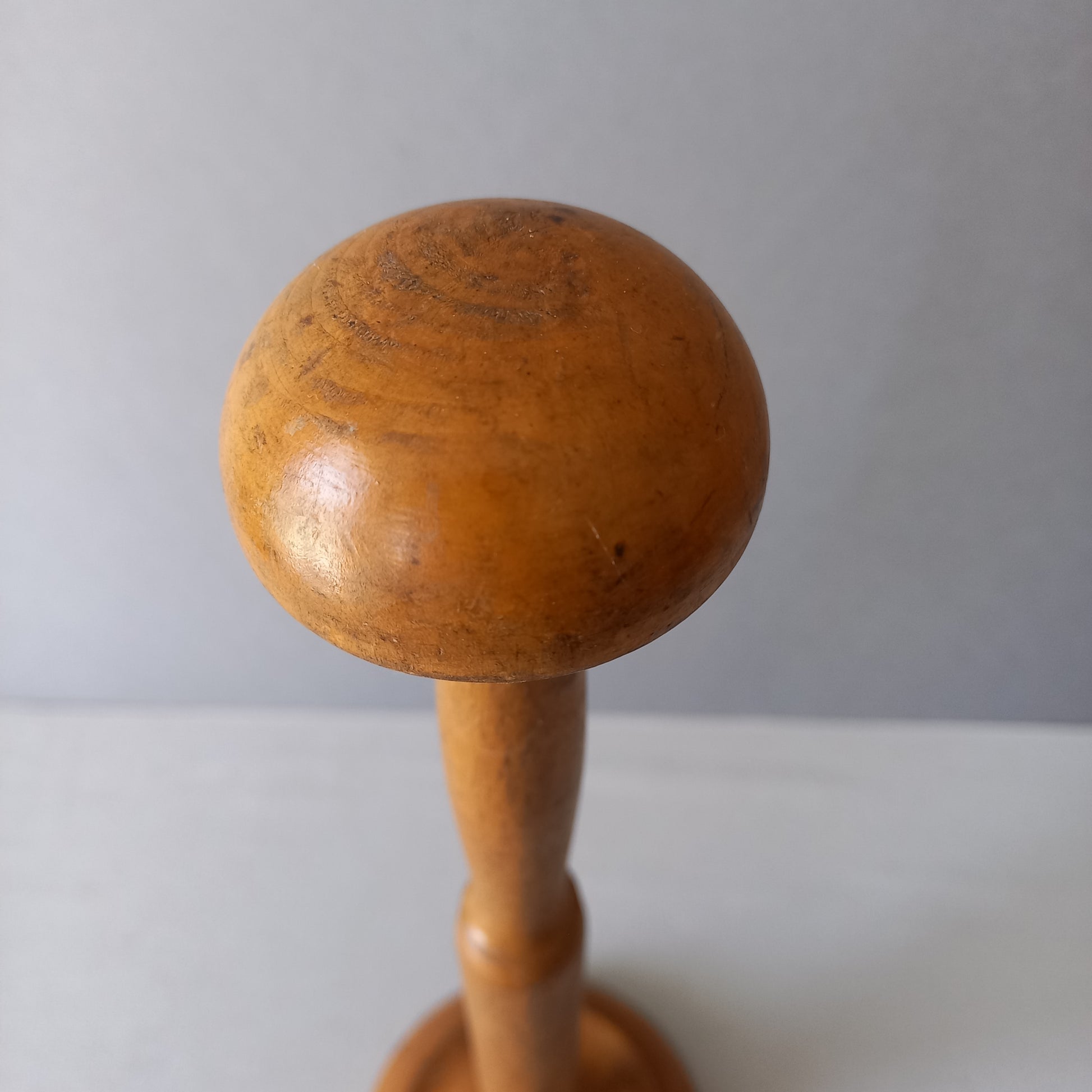 A sturdy French vintage wooden hat stand which will be great for displaying your hats, helmets, etc. In summary, a nice authentic French vintage piece from France.