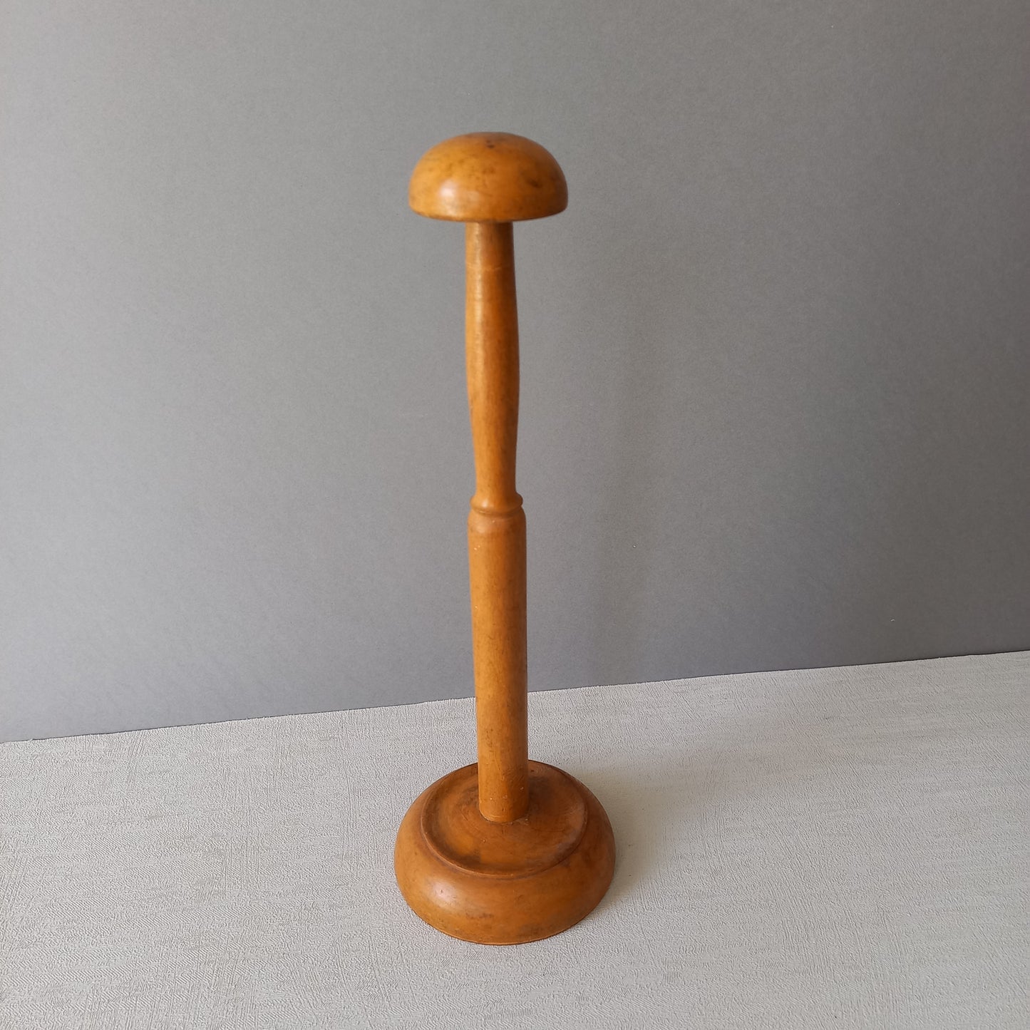 A sturdy French vintage wooden hat stand which will be great for displaying your hats, helmets, etc. In summary, a nice authentic French vintage piece from France.