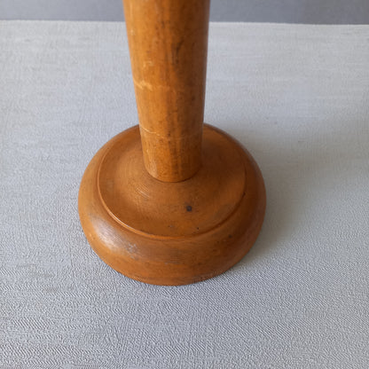 A sturdy little French vintage wooden hat stand which will be great for displaying your hats, helmets, etc. In summary, a nice authentic French vintage piece from France.